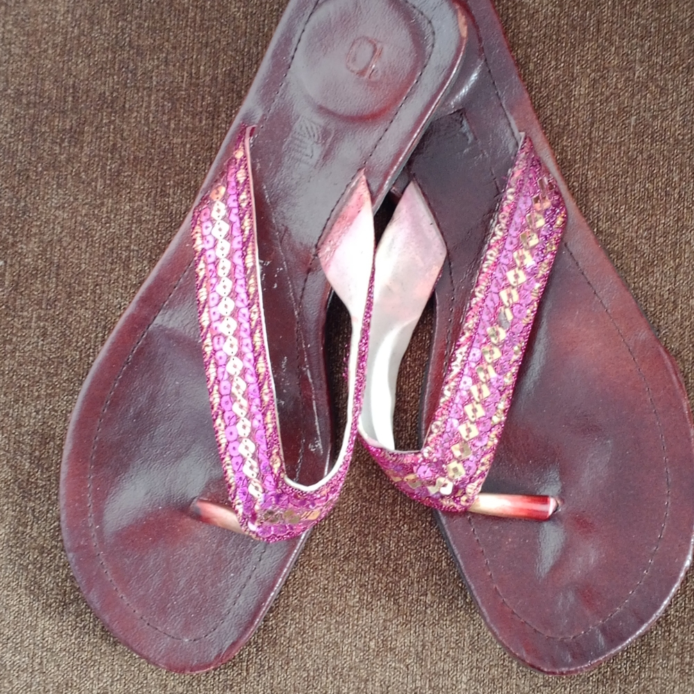 Elegant Purple Sequin Women's Sandals